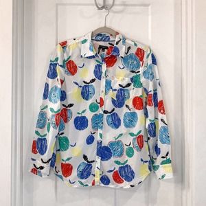 Talbots Apple Button Down Teacher Blouse Small P